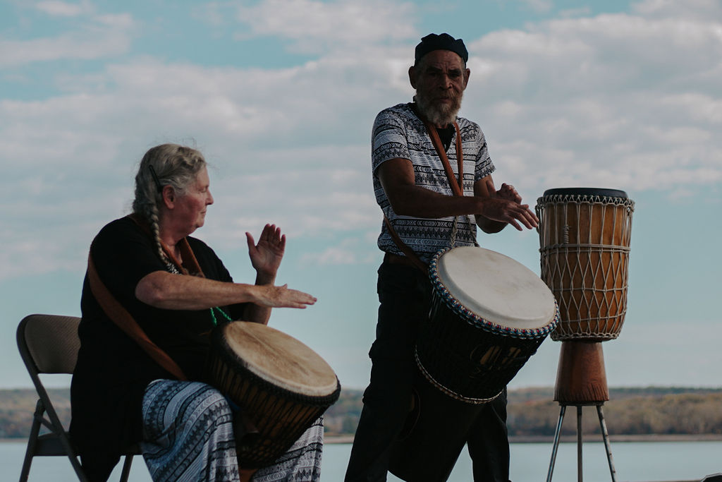 Musicians performing at festival