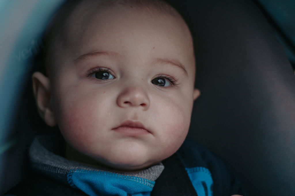 Baby in cozy lighting
